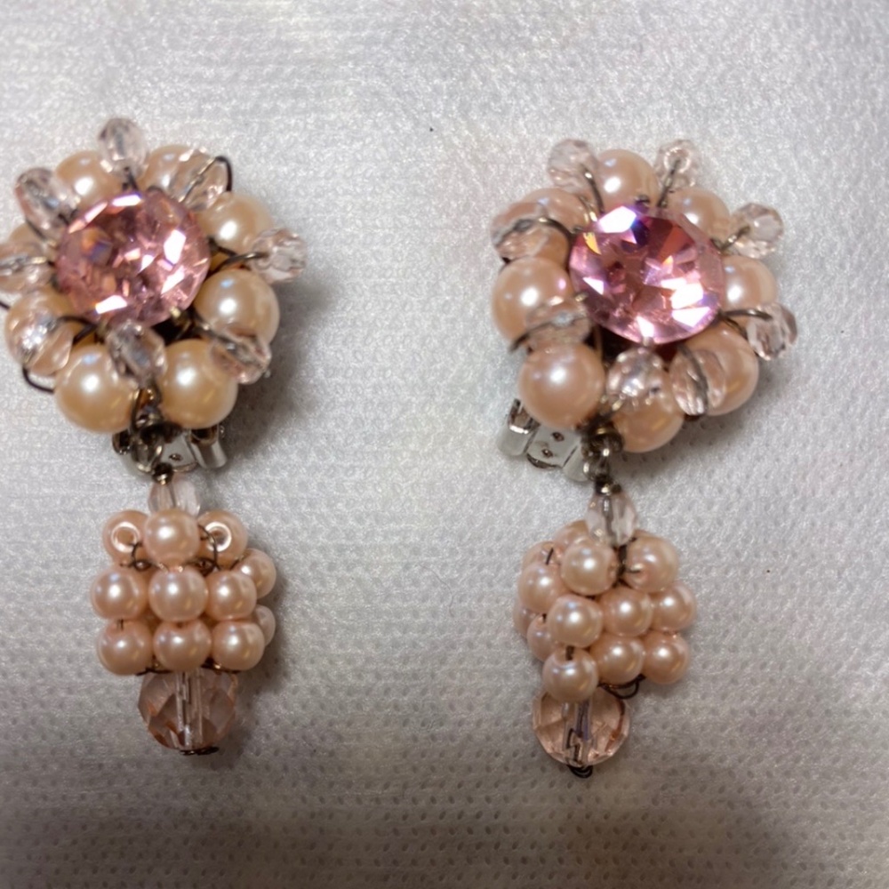 Swarovski Crystal / Pearl clip on earrings